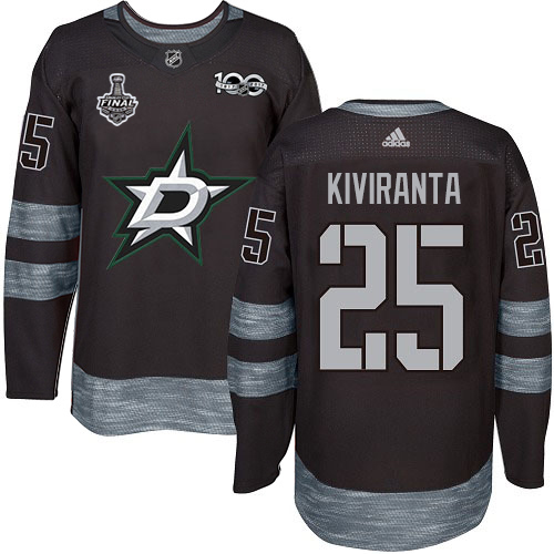 Adidas Men Dallas Stars #25 Joel Kiviranta Black 1917-2017 100th Anniversary 2020 Stanley Cup Final Stitched NHL Jersey